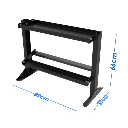 2 Tier Kettlebell Dumbbell Weight Rack Storage Stand - Image 2