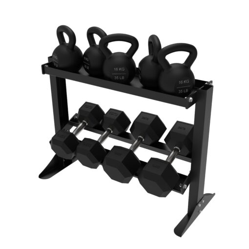 2 Tier Kettlebell Dumbbell Weight Rack Storage Stand - Image 3