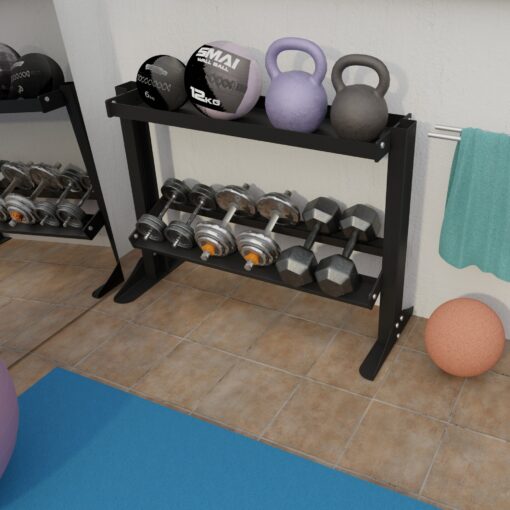 2 Tier Kettlebell Dumbbell Weight Rack Storage Stand - Image 5