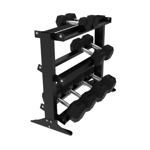010Fitness 3-Tier Dumbbell Weight Rack – Free Weight Storage for Home Gym - Image 3