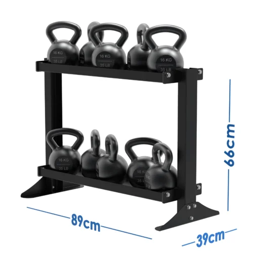 010Fitness 2-Tier Kettlebell Heavy Duty Steel  Storage Rack - Image 2