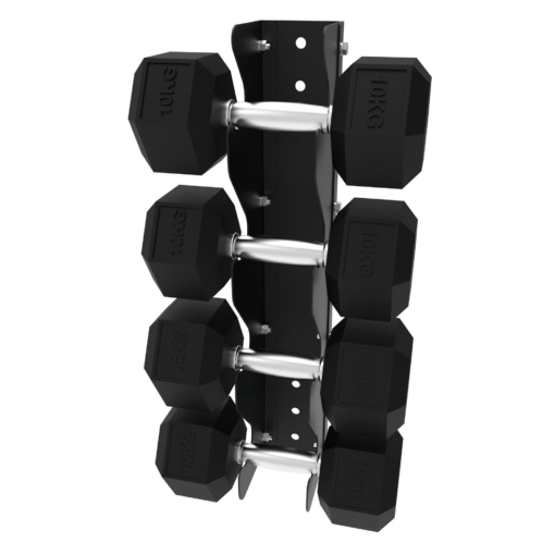 010Fitness 4-Tier Commercial Wall-Mount Dumbbell Rack – Space-Saving Weight Storage Commercial Gyms - Image 3