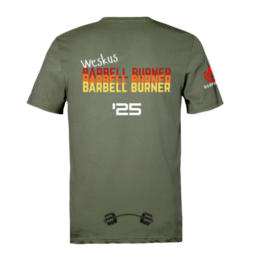 Barbell Burner OLIVE GREEN Unisex T-Shirt & Cap Combo - Image 2